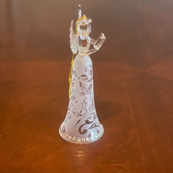 Lenox Glass Angel Ornament Wings & Frosted Joyous Tidings Series 6" - Picture 5 of 14